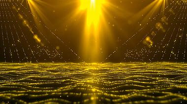 原创金色粒子光帘光线背景穿梭年会视频背景视频的预览图