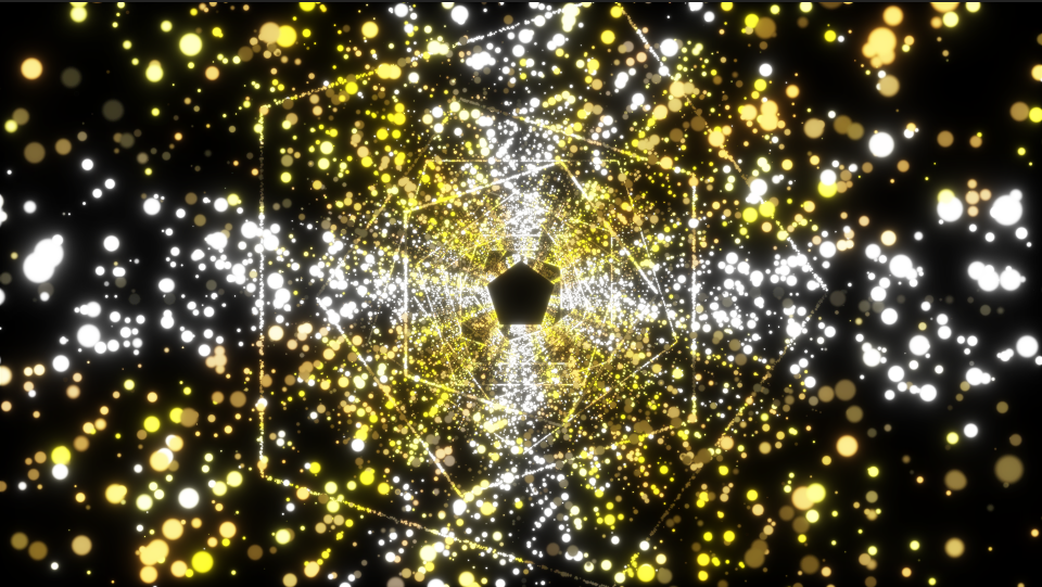 原创发光金色粒子隧道穿梭感空间舞台视频背景素材视频的预览图