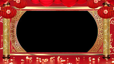 喜庆2021春节拜年祝福边框视频ae模板视频的预览图