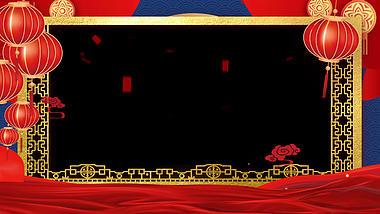 喜庆新春春节灯笼祝福拜年边框视频ae模板视频的预览图