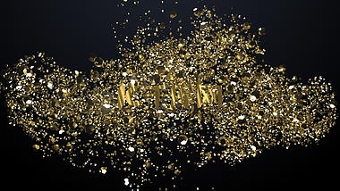 华丽金色粒子汇聚LOGO片头视频的预览图