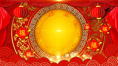 喜庆新年春节灯笼背景视频ae模板视频的预览图