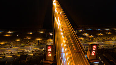 4K震撼航拍延时杭州之江大桥夜景车流视频的预览图