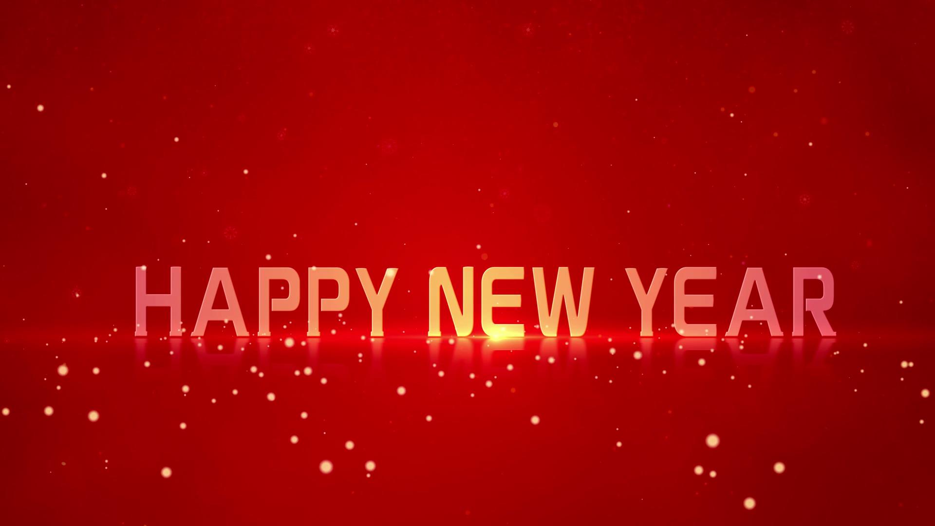 原创大气新年快乐祝福语AE模板视频的预览图