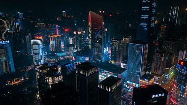 4k航拍重庆观音桥商圈夜景移动延时视频的预览图
