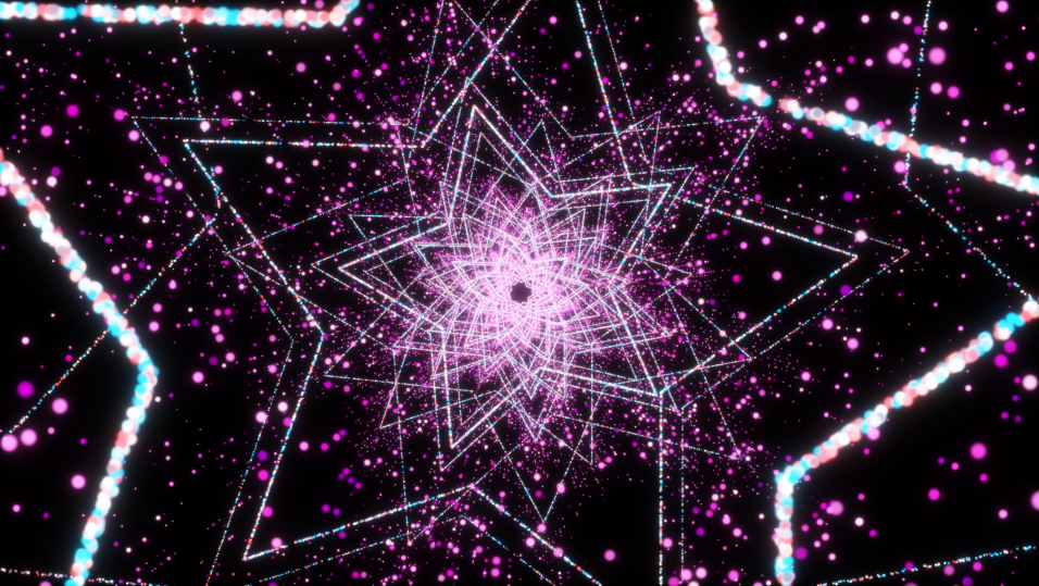 紫色发光五角星粒子穿梭视频背景素材舞台背景视频的预览图