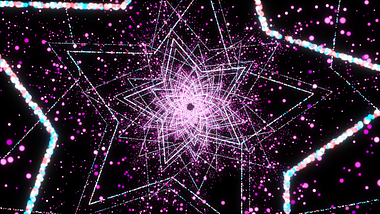 紫色发光五角星粒子穿梭视频背景素材舞台背景视频的预览图