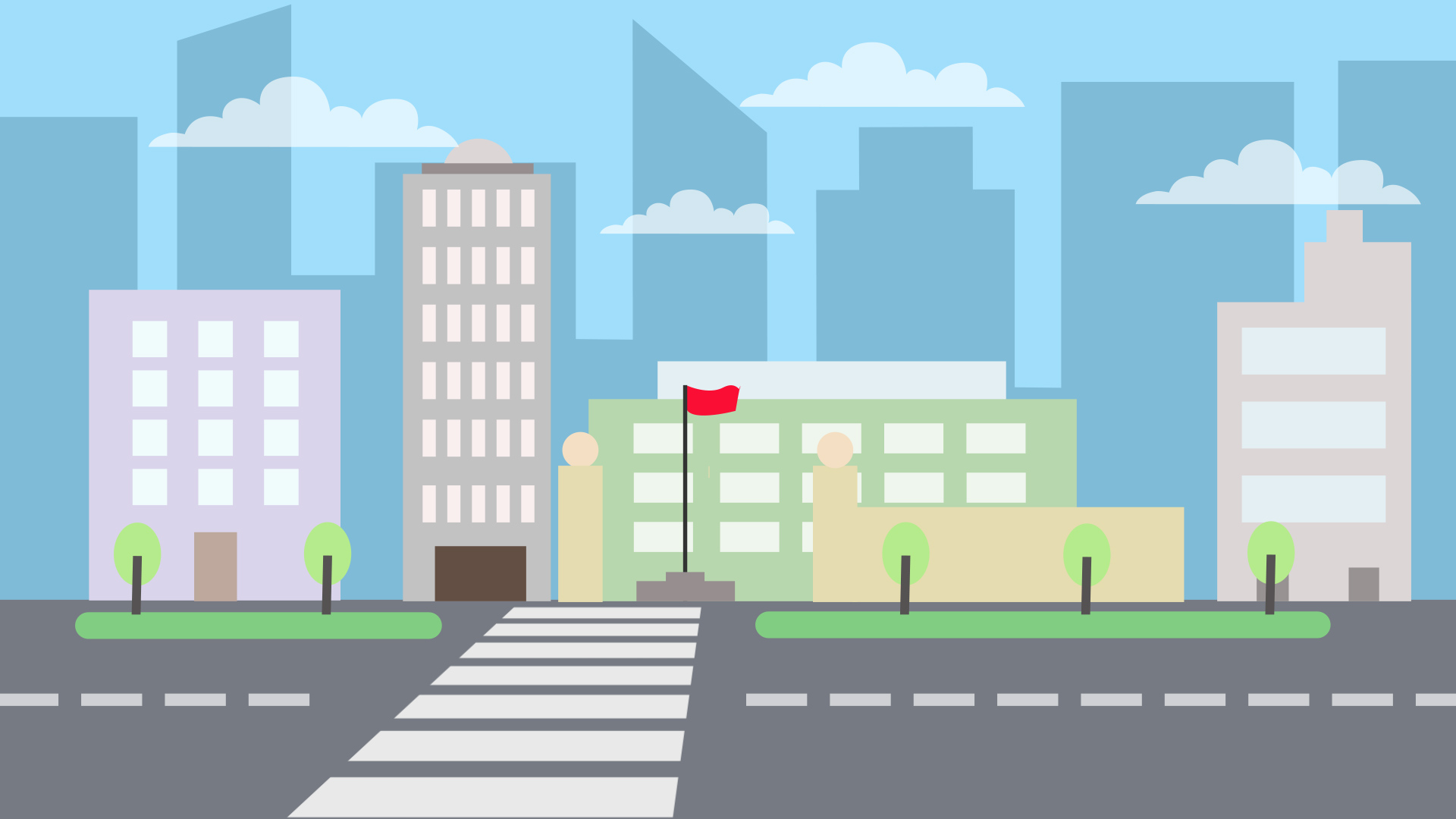 原创城市马路接道MG动画场景视频的预览图