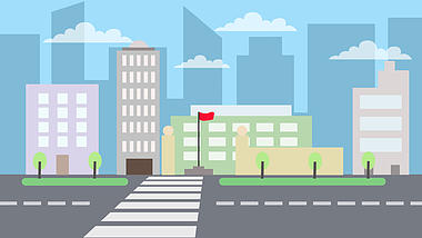 原创城市马路接道MG动画场景视频的预览图