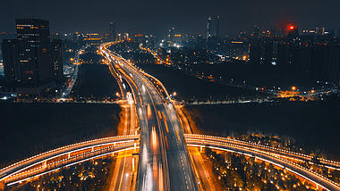 4K航拍延时城市极速夜景车流视频的预览图