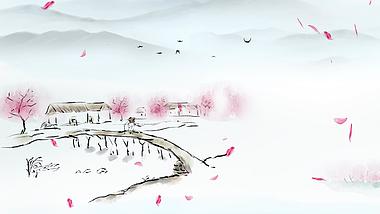原创60秒中国风山水水墨山水背景视频视频的预览图