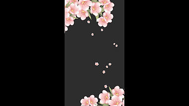 原创透明通道竖屏竖版花瓣花朵视频边框素材视频的预览图