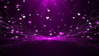 紫色浪漫心形爱情婚礼舞台背景视频视频的预览图