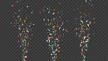 4K喜庆节日彩纸爆炸喷射透明通道礼花彩带生日庆祝视频的预览图