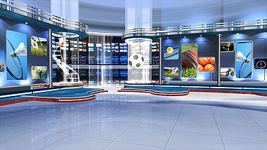 体育新闻演播厅背景视频AE模板视频的预览图