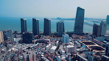 4k珠海滨海地标建筑仁恒中心商务写字楼视频的预览图