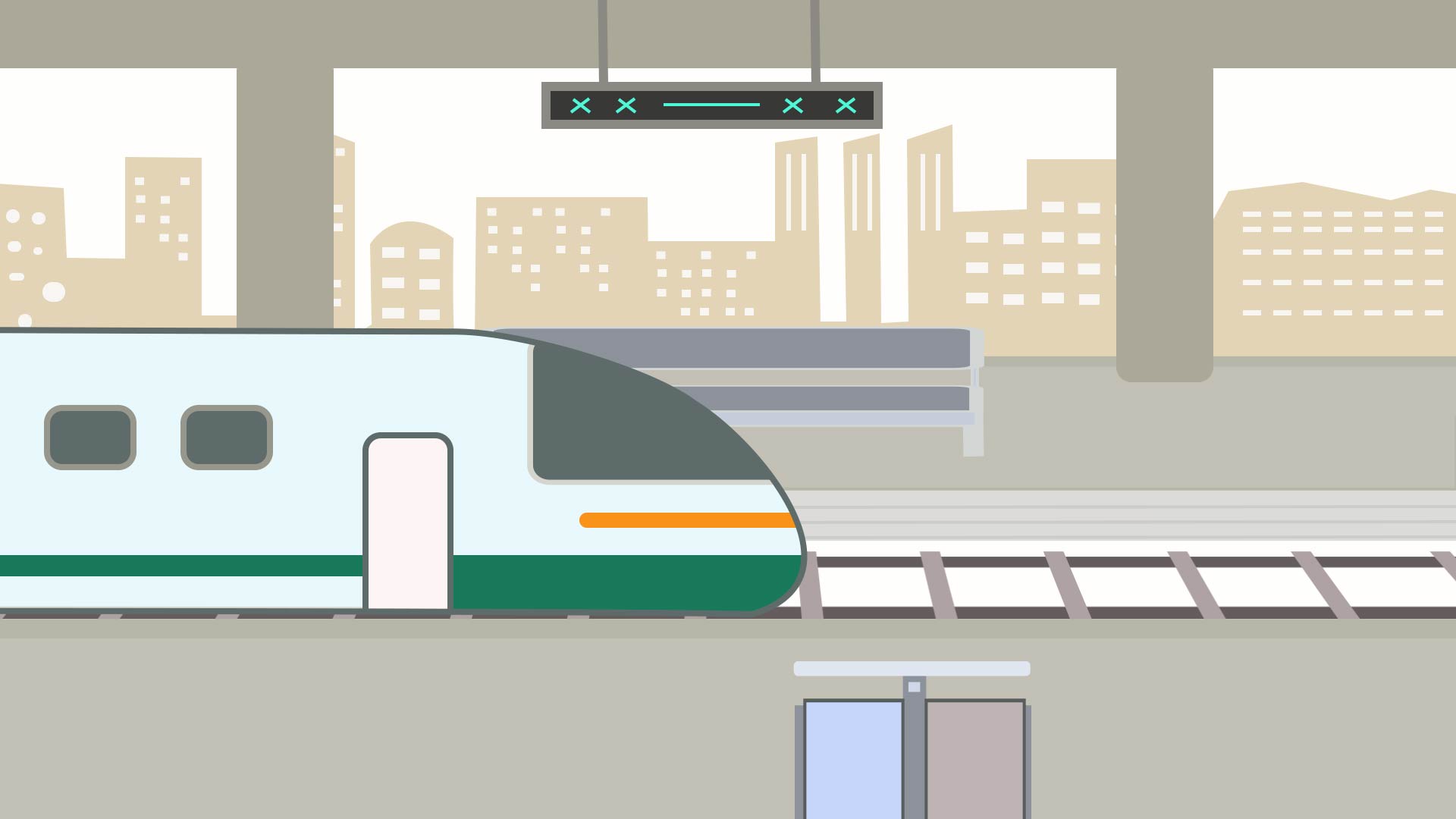 原创MG火车高铁动车站场景模板动画视频的预览图