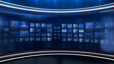 虚拟新闻演播厅背景视频AE模板视频的预览图