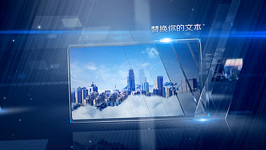 科技感玻璃质感企业商务图文片头AE模板视频视频的预览图