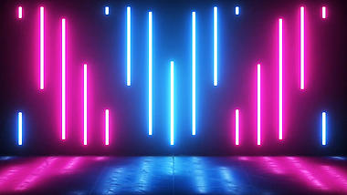 竖条霓虹灯舞台背景视频素材AE模板视频的预览图