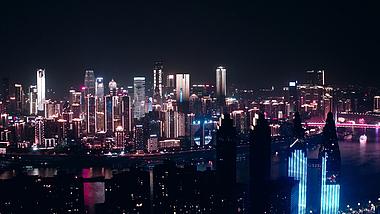 4k航拍重庆渝中区解放碑CBD重庆地标夜景灯光视频的预览图