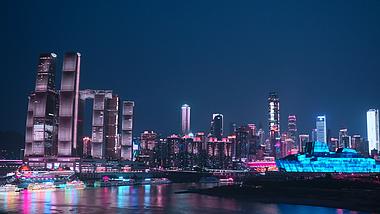 4k重庆来福士赛博朋克魔幻CBD城市夜景视频的预览图