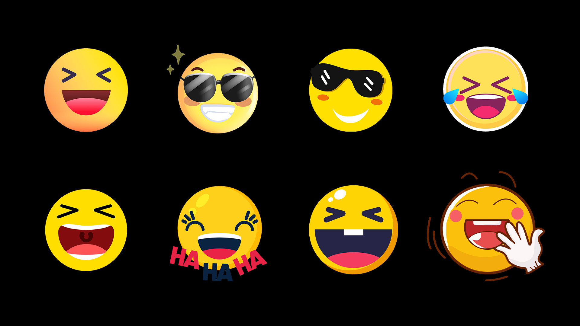 开心大笑笑脸表情素材视频ae模板小元素小黄脸emojimov1080p视频素材下载 编号 潮点视频