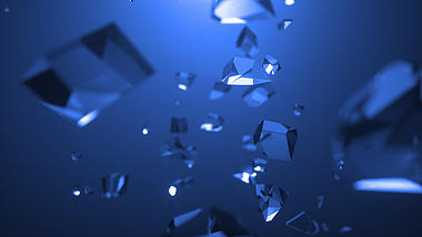 酷炫蓝色质感玻璃logo碎片片头视频ae模板视频的预览图