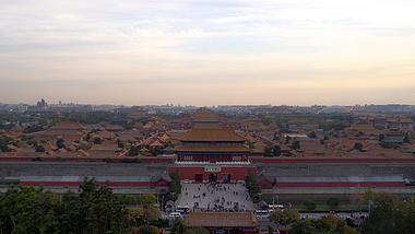 4K航拍全景北京地标故宫紫禁城日落视频的预览图