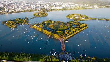 4K航拍南京地标玄武湖风景全貌实拍视频视频的预览图