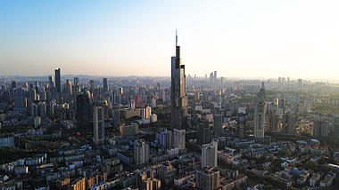 4K航拍南京全景CBD新街口紫峰大厦南京地标视频视频的预览图