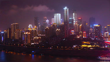 4K航拍重庆朝天门CBD城市夜景视频视频的预览图