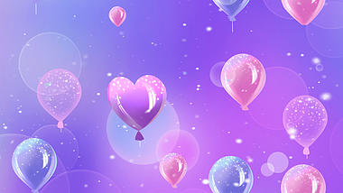 原创紫色梦幻世界渐变梦幻气球背景视频AE模板动态唯美背景视频的预览图