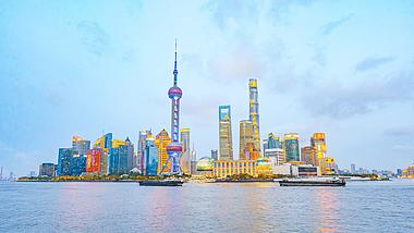 8K震撼上海外滩日转夜城市景观视频的预览图