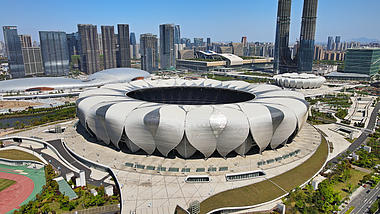 4K航拍杭州2020亚运会主会场奥体中心全貌视频的预览图