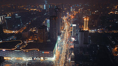 4K武汉城市赛博朋克CBD航拍实拍视频视频的预览图