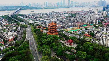 4K武汉城市建筑地标黄鹤楼实拍视频视频的预览图