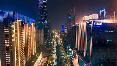4K航拍移动延时杭州城市CBD夜景视频的预览图