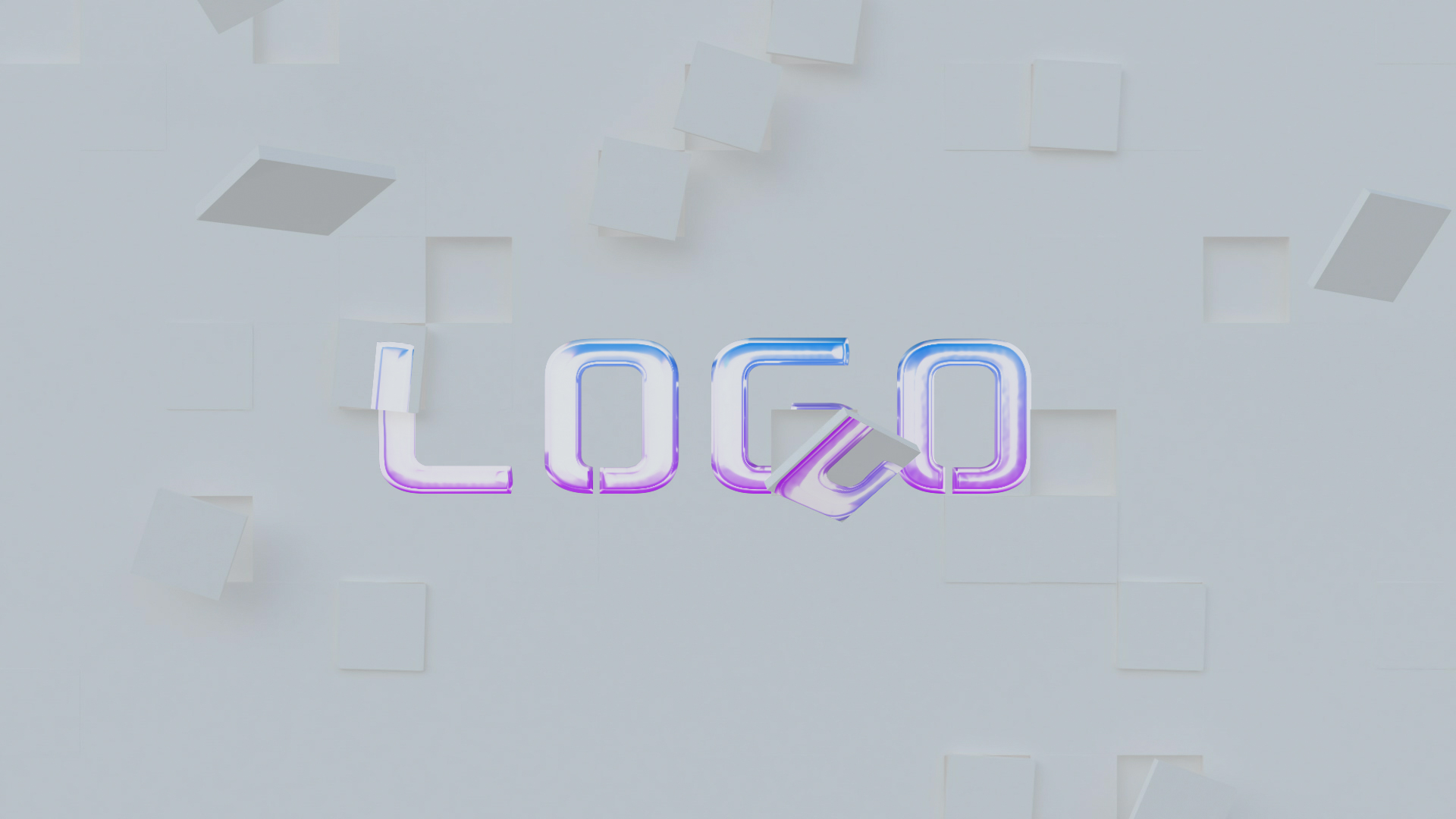 简洁方块组合企业光效LOGO片头片尾演绎AE视频模板视频的预览图