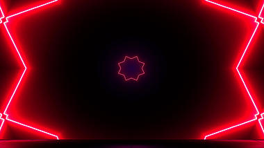红色霓虹灯动态背景视频AE模板视频的预览图