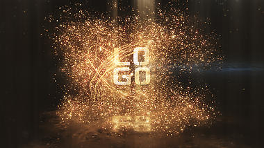 大气金色粒子散开LOGO片头片尾演绎AE视频模板视频的预览图