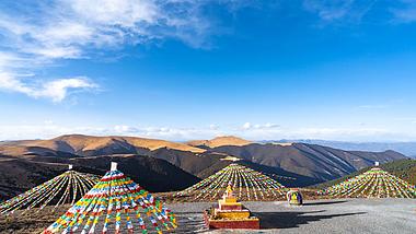 8K西藏文化金帆蓝天白云祖国风光祖国山河延时视频的预览图