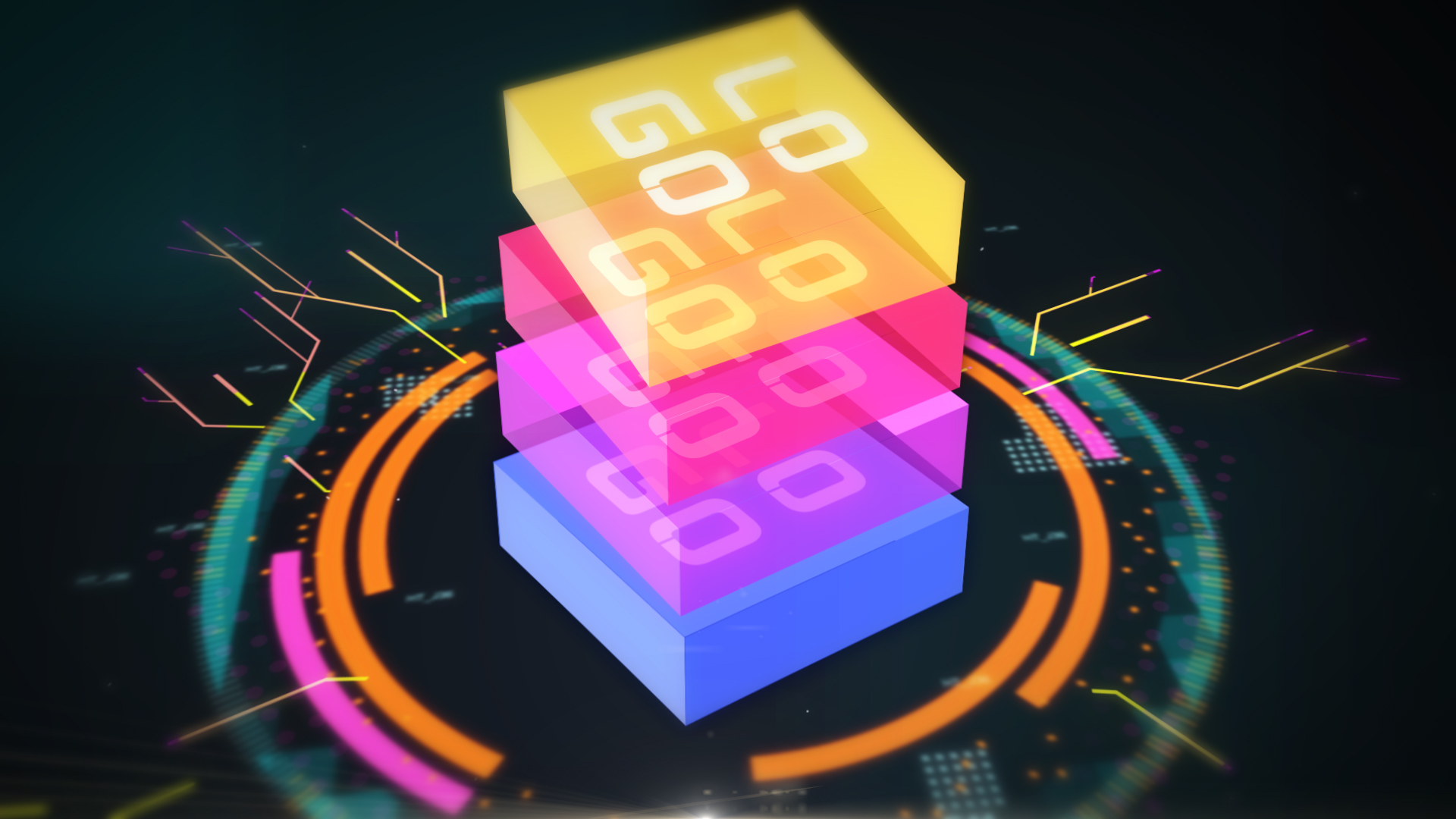 炫彩简约方块科技感LOGO片头视频的预览图