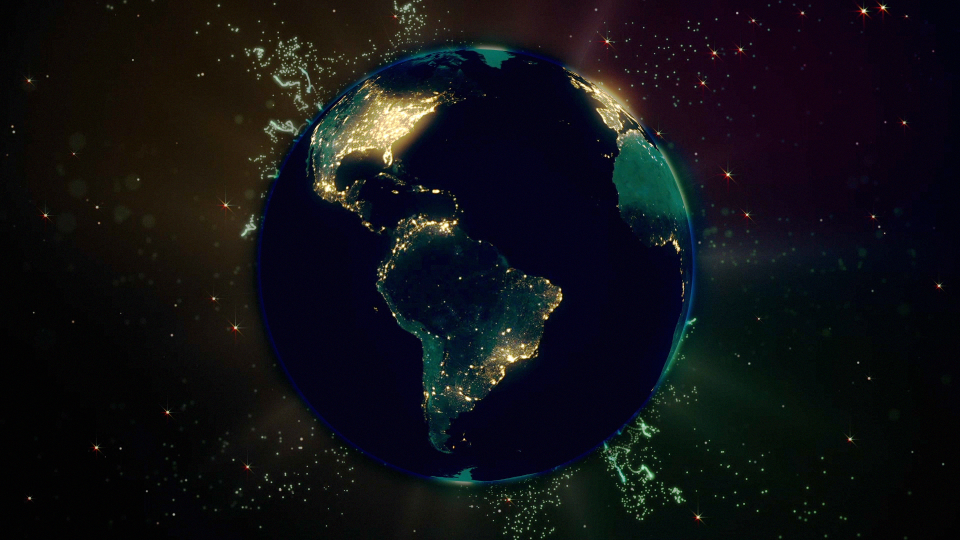 大气科技感粒子地球LOGO片头ae模板视频的预览图