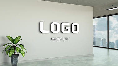 简洁企业办公室墙面LOGO片头演绎片尾ae视频模板视频的预览图