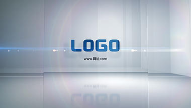 干净光效墙面企业简约LOGO片头片尾演绎视频的预览图