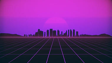 动感炫酷紫色赛博朋克效果led舞台视频视频的预览图