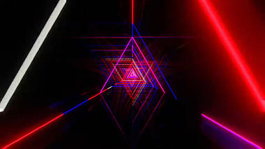 炫酷五彩粒子霓虹灯三角穿越时空炫彩LED背景视频视频的预览图