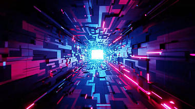 4k炫酷动感隧道穿越时空炫彩LED舞台视频视频的预览图