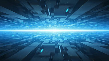 科技感蓝色方格穿越时空背景视频视频的预览图